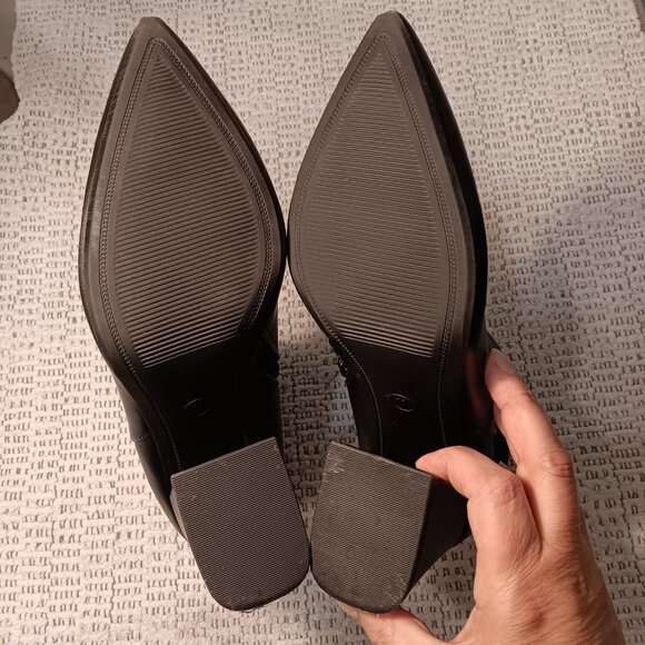 A New Day women's black dress boots asymmetric heel pointed toe sz 11 - Picture 8 of 13